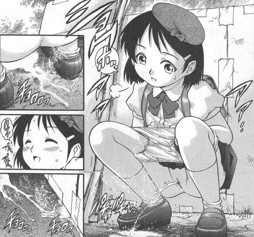 鬼畜なホームレスたちに公園で集団レイプされてしまう貧乳ロリ少女