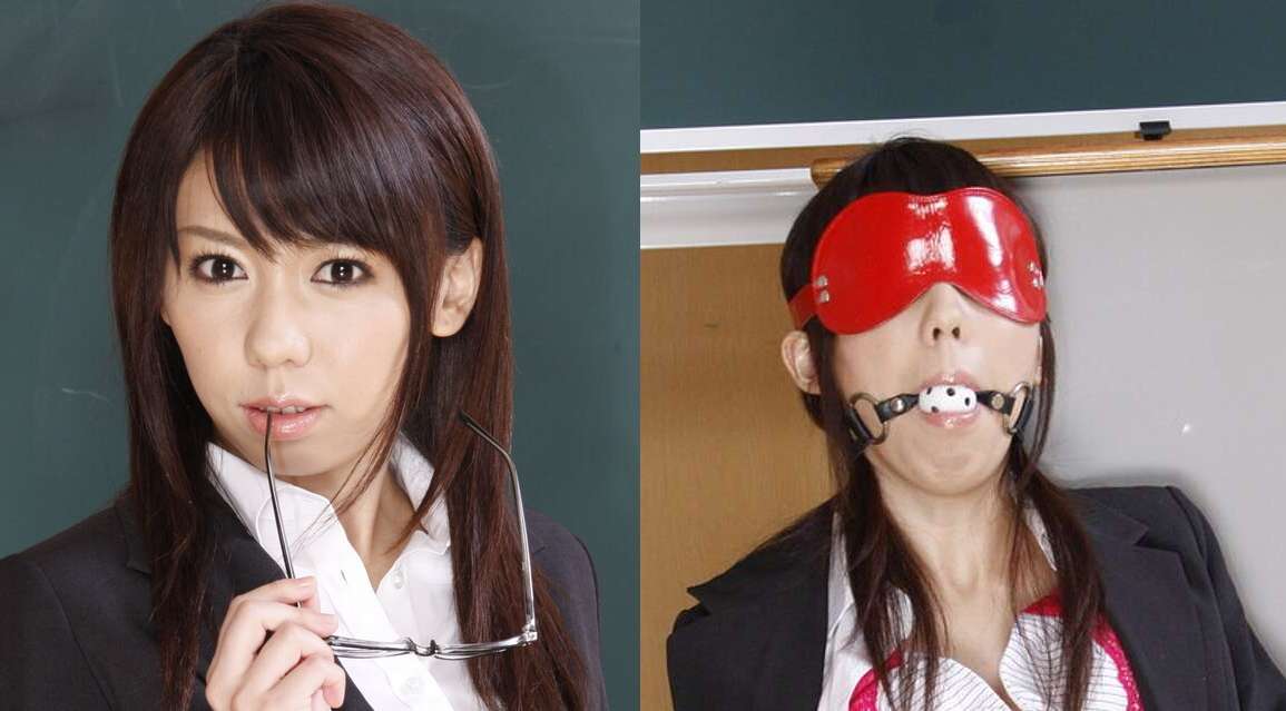 教師の澤井真帆がパンティストッキング姿で露出